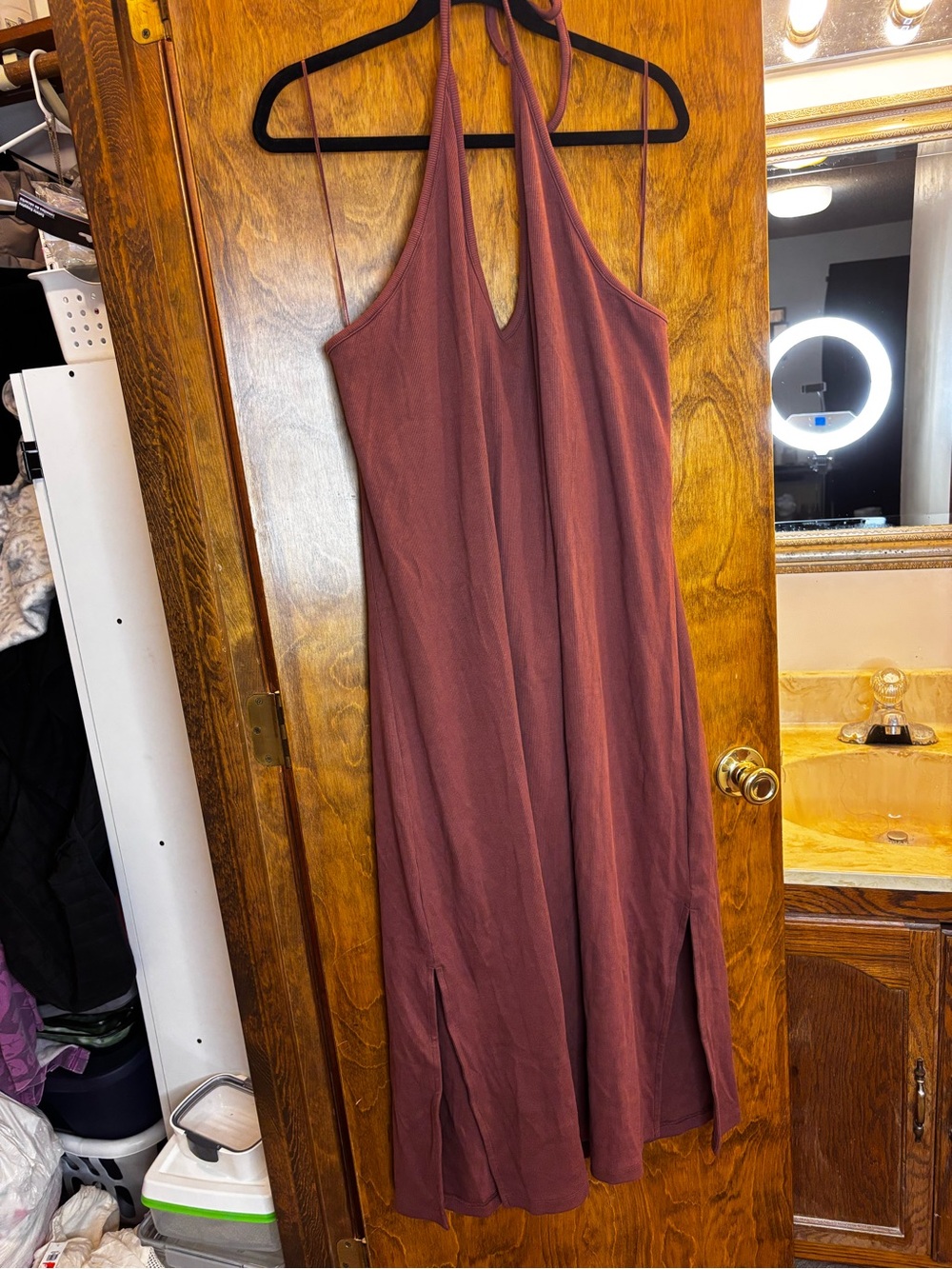 Old Navy Halter Neck Dress in Deep Mauve